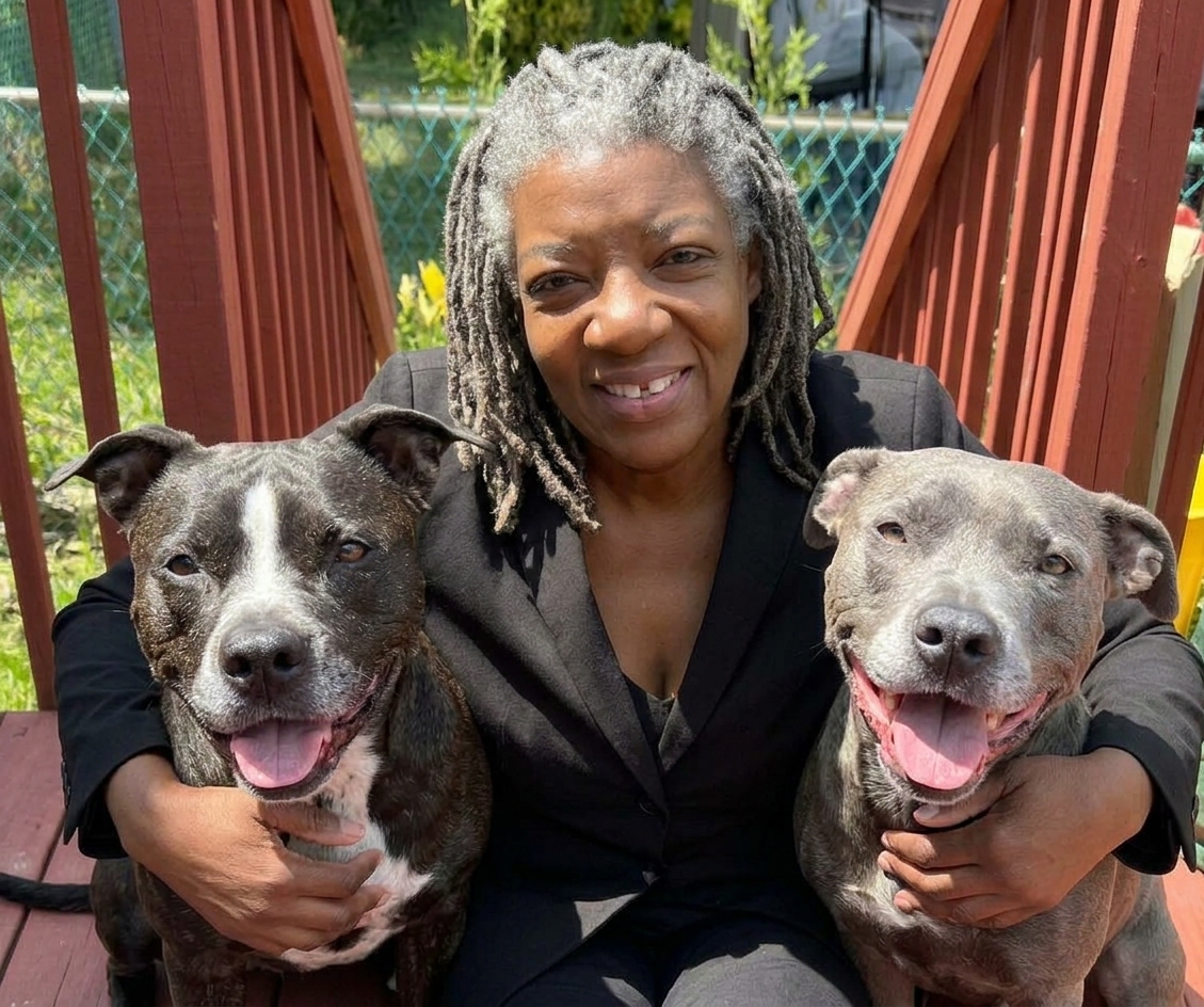 Diane (owner Zoomies2Go) with her 2 dogs Cindy Loo and Bingo